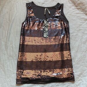 Kische Silver Sequin Tank Top